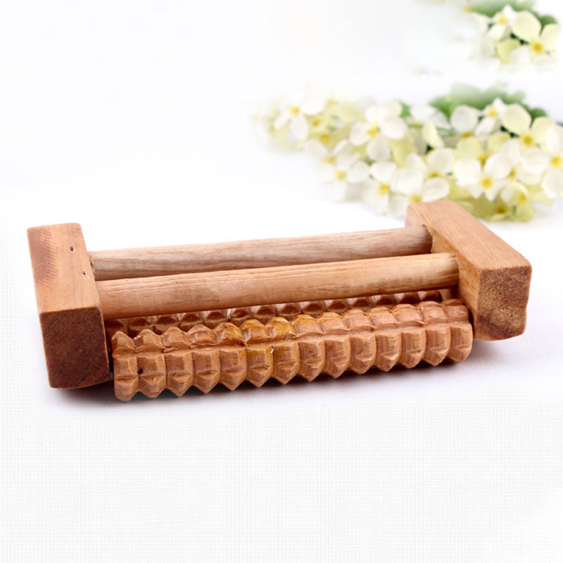 Multifunctional Foot Massage Roller in Solid Wood - For Relaxation and Circulation