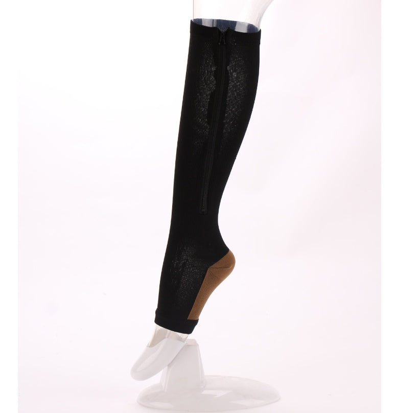 Elastic Support Socks with Zipper