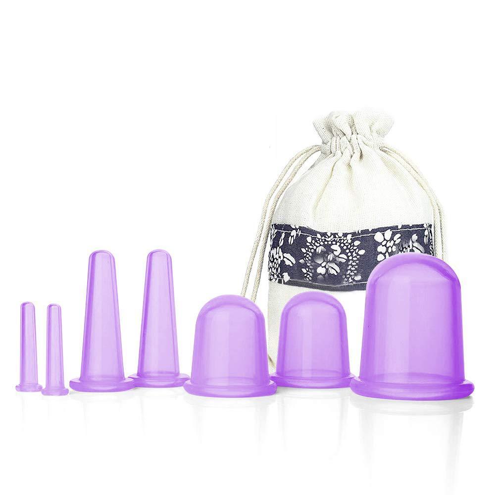 Silicone cups | Cupping massage | 7 Pieces and Storage Bag