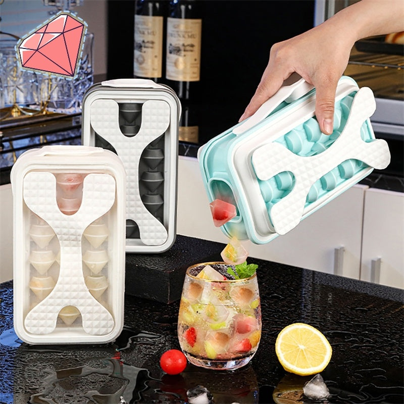 2-in-1 Portable Ice Maker and Water Bottle | Creative Diamond Shaped Ice Cube Mold